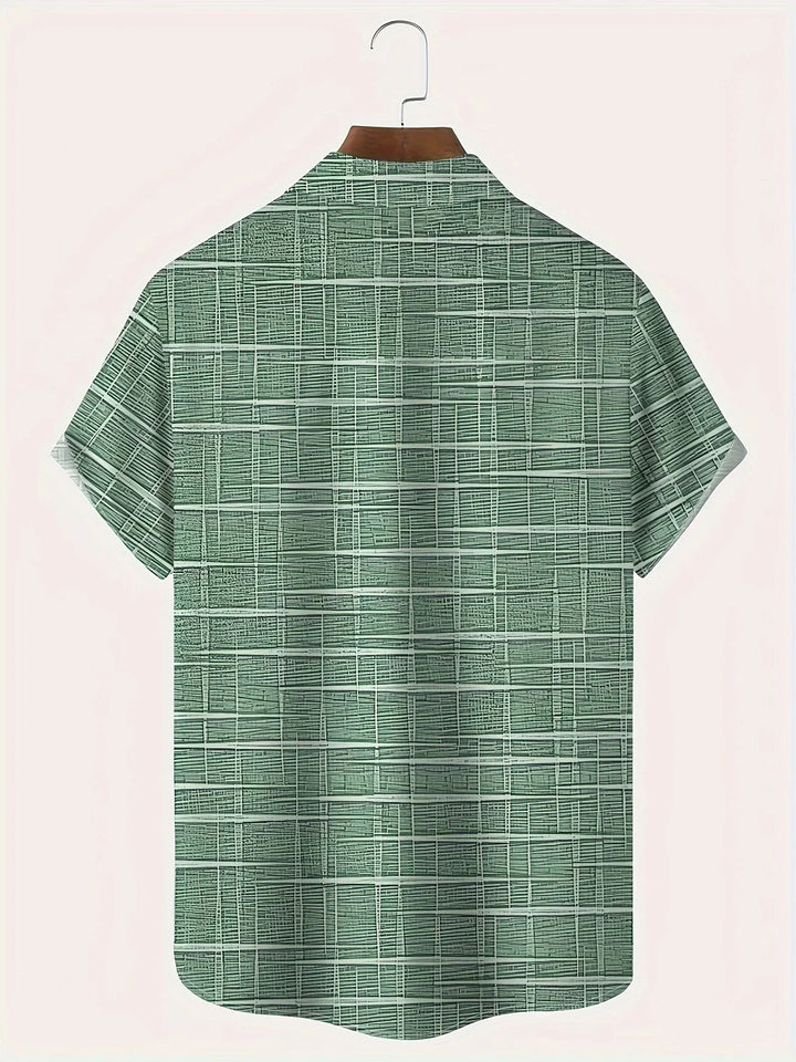 Haroyan Stylish Plaid Stripe Pattern Shirt