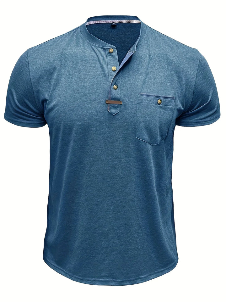 Saxon Elegant Round Neck T Shirt With Pocket