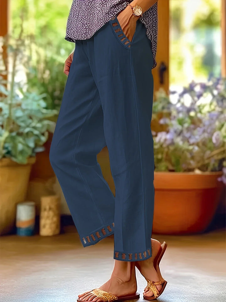 Tracey Contrast Trim Cropped Pants