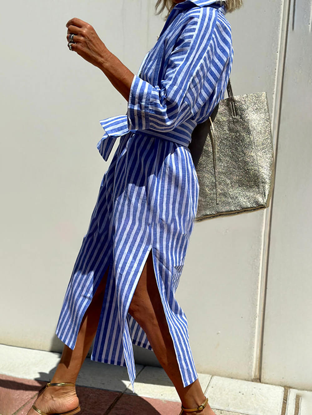 ELLE STRIPED DRESS SHIRT