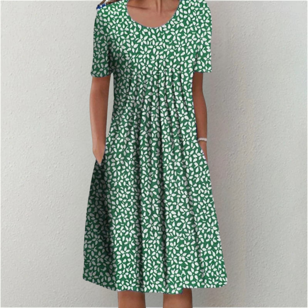 Sofia Stylish and Casual Floral Dress with Pockets