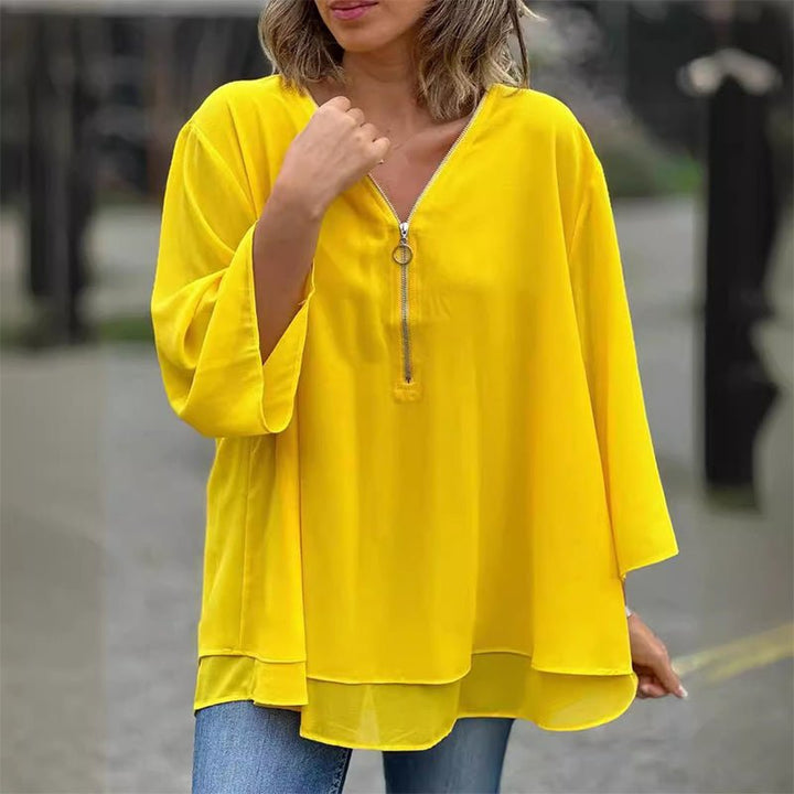 Lorelai Chiffon Zipper Blouse