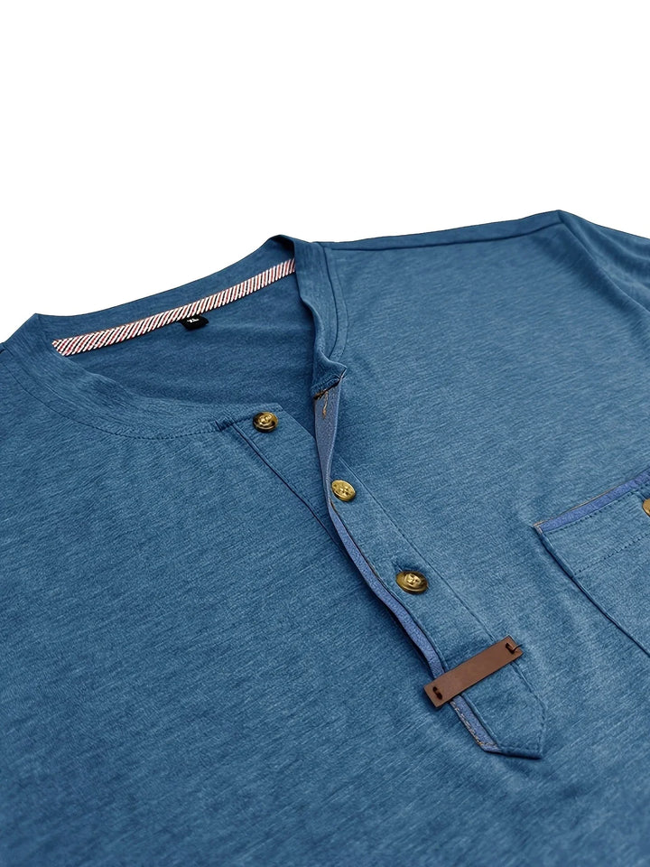 Saxon Elegant Round Neck T Shirt With Pocket