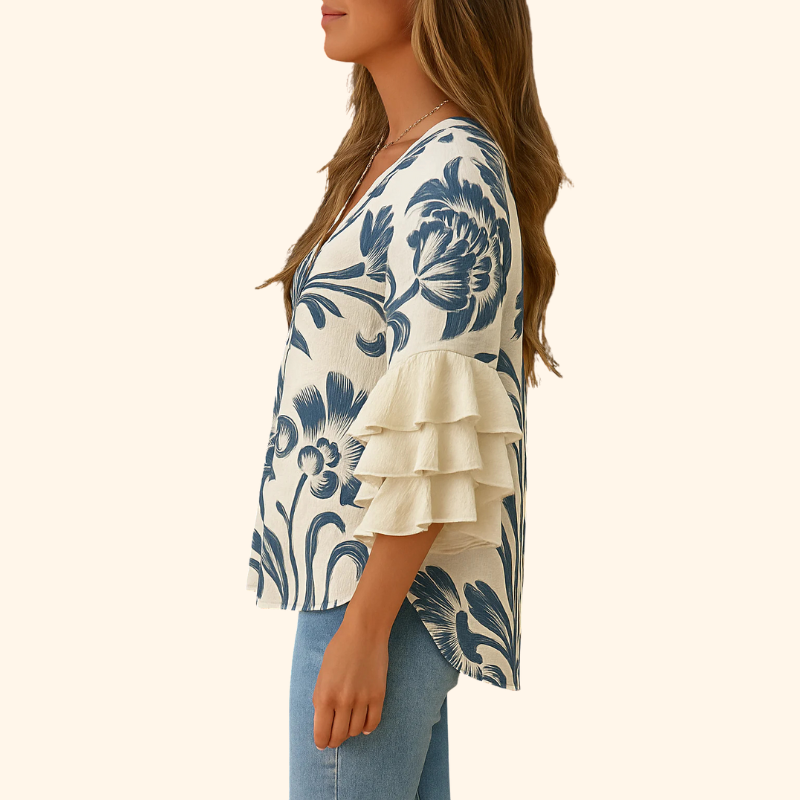 SERENA Vintage Floral Print Blouse