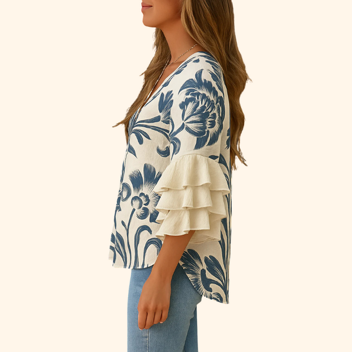 SERENA Vintage Floral Print Blouse