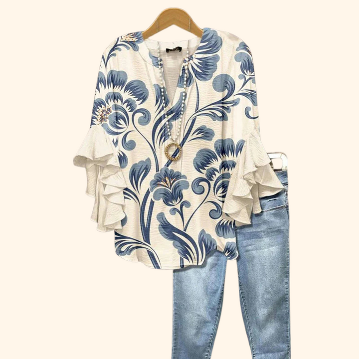 SERENA Vintage Floral Print Blouse