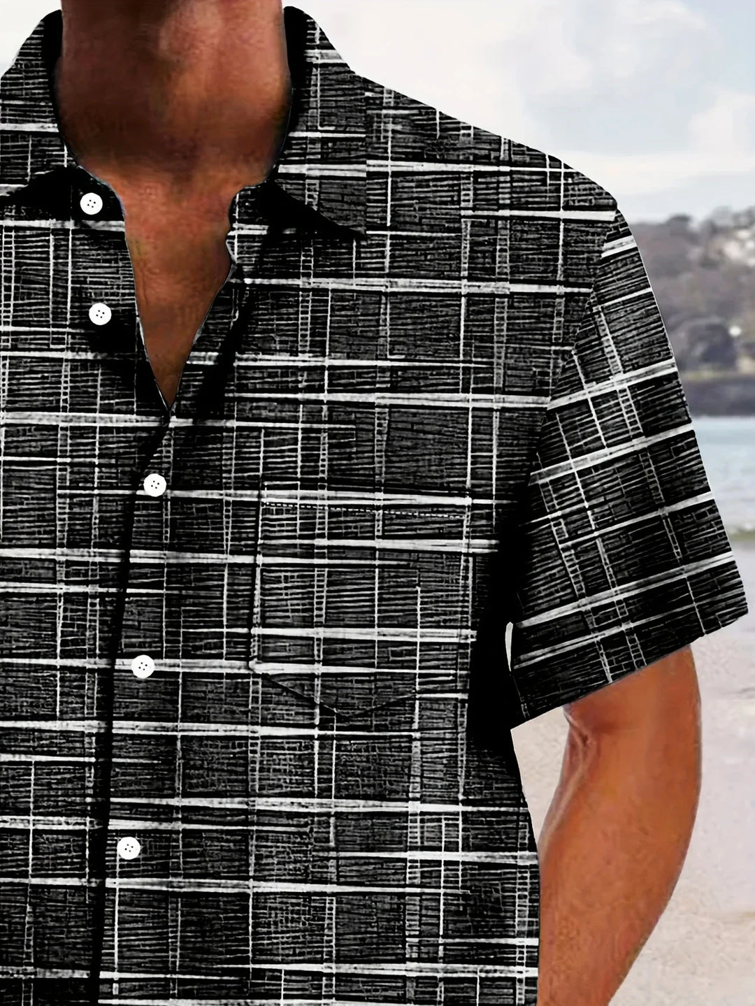 Haroyan Stylish Plaid Stripe Pattern Shirt