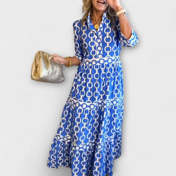 Juliette Midi Dress with Chain Pattern
