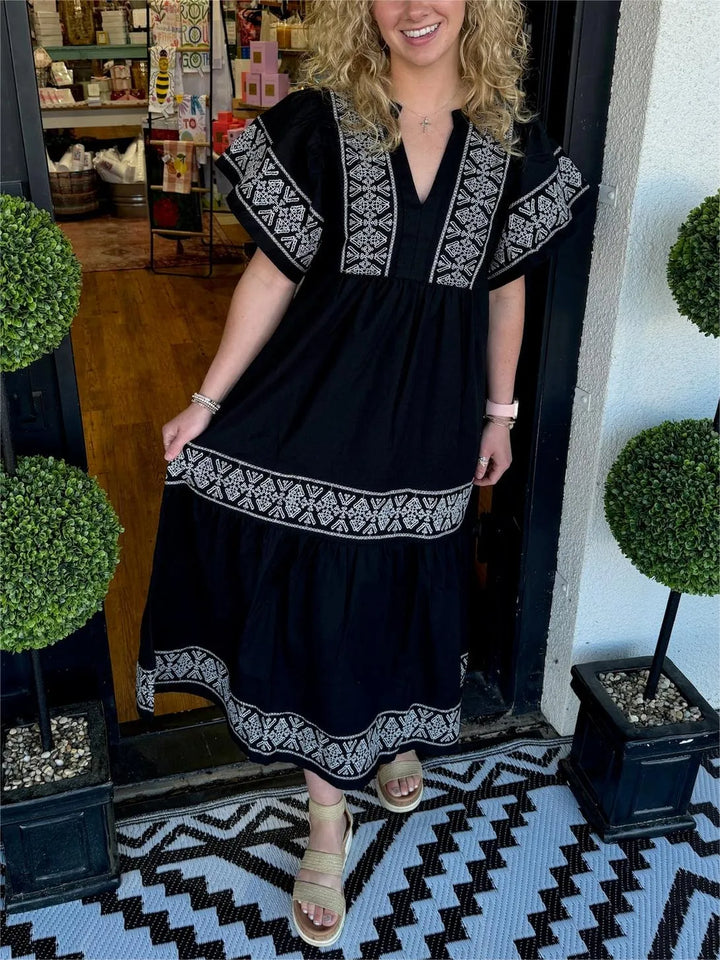 Nancy Dress Boho Maxi Dress