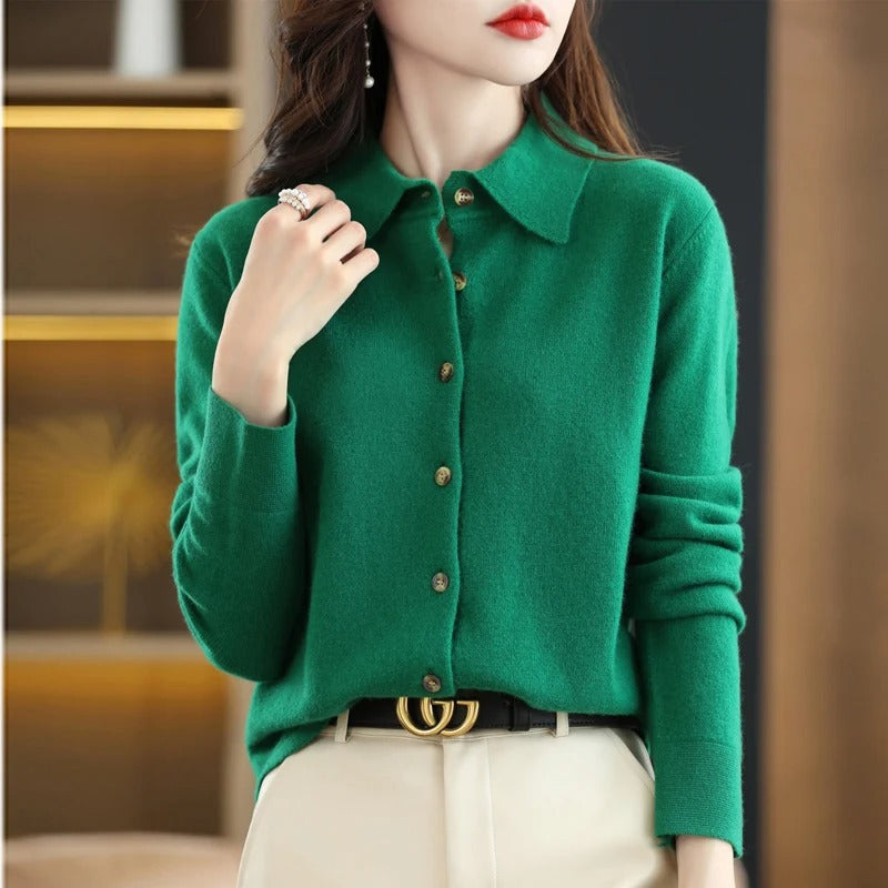 Odelia Cashmere Button-Up Cardigan