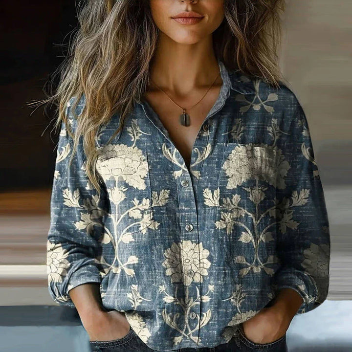 Mira Printed Vintage Blouse