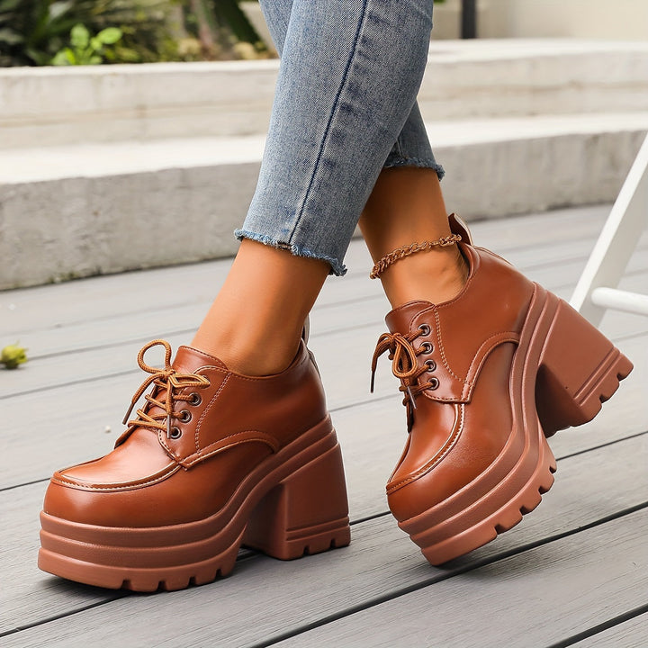 Beatrice Chunky Lace-Up Platforms
