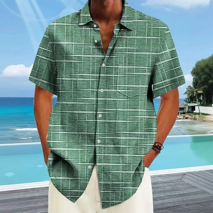 Haroyan Stylish Plaid Stripe Pattern Shirt