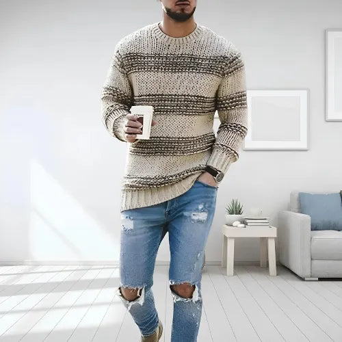 Darien Striped Chunky Knit Sweater