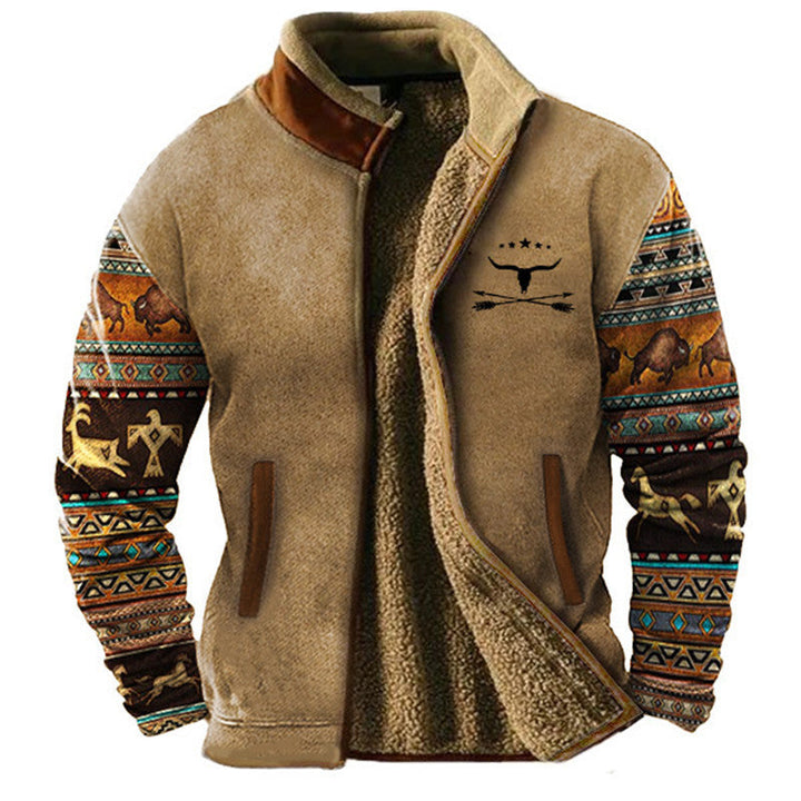 Savrani Men's casual fleece jacket