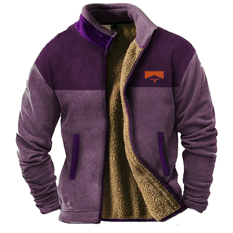 Savrani Men's casual fleece jacket