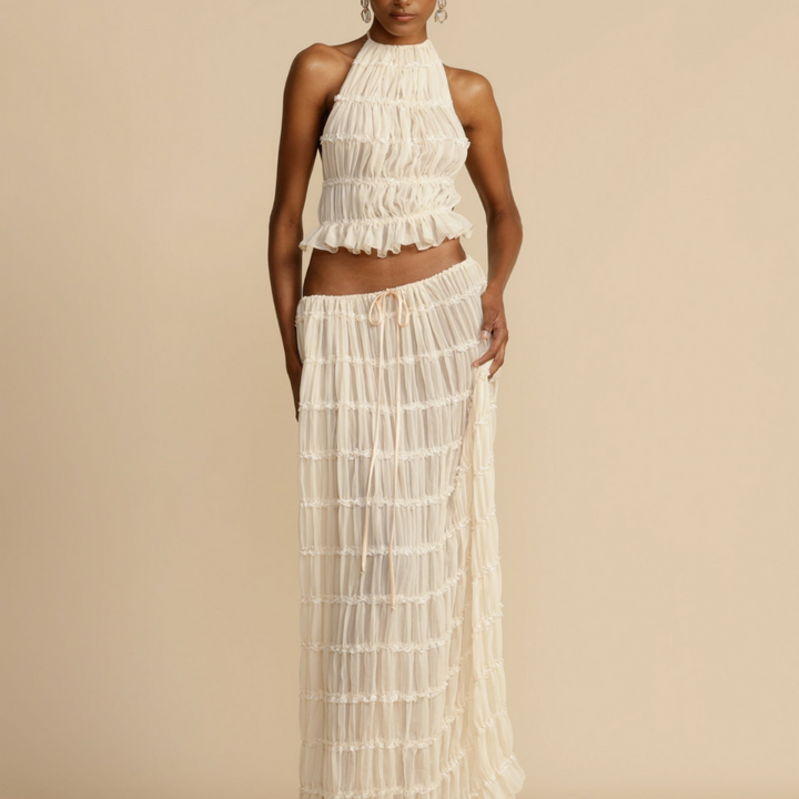 Halter Top And Skirt Set