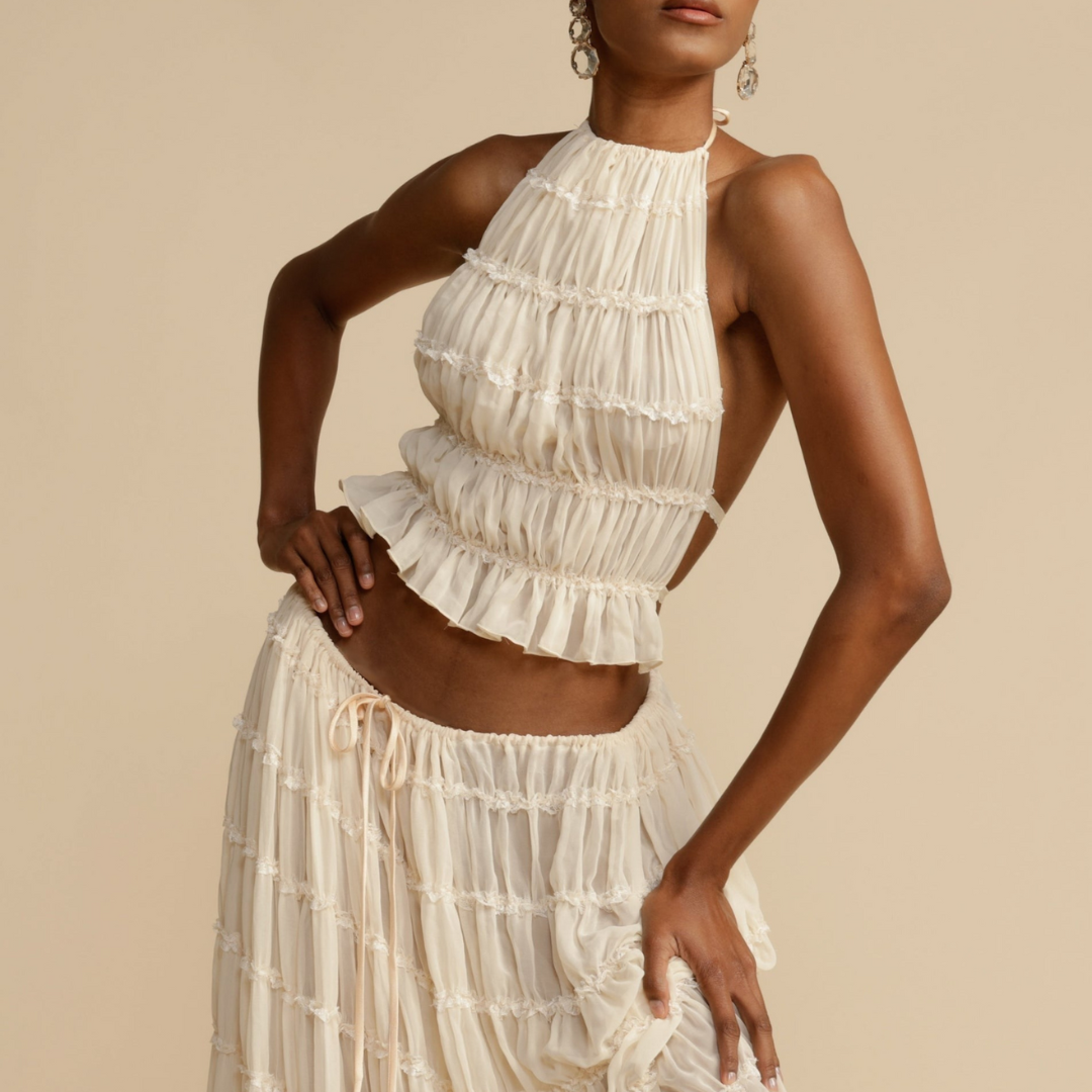 Halter Top And Skirt Set