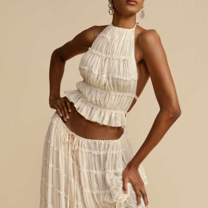 Halter Top And Skirt Set