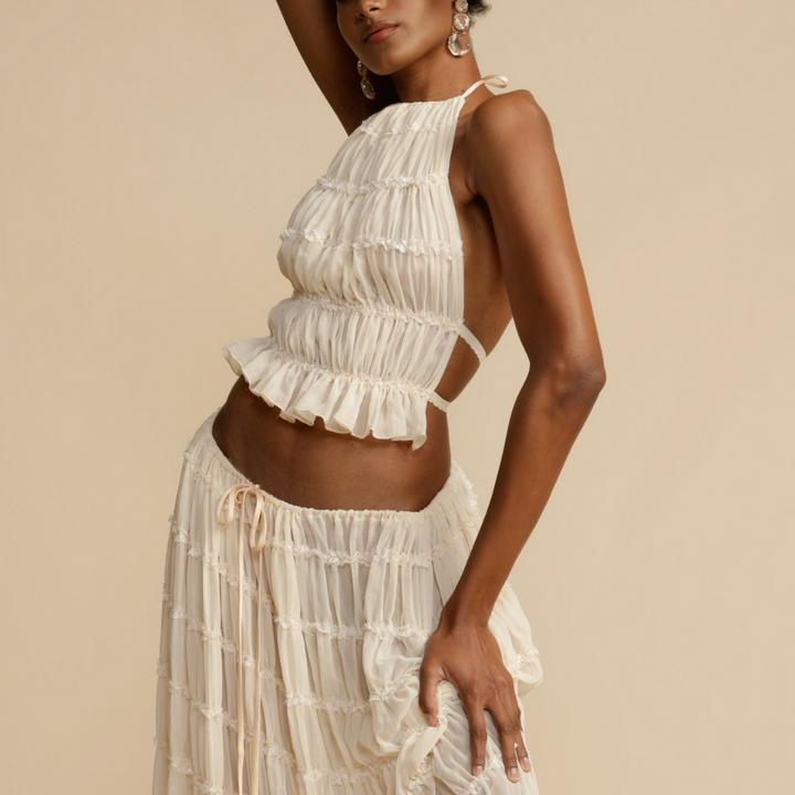 Halter Top And Skirt Set