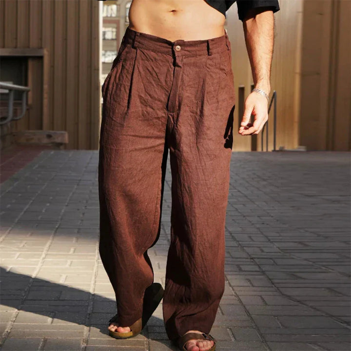 DARIO WIDE-LEG LINEN TROUSERS
