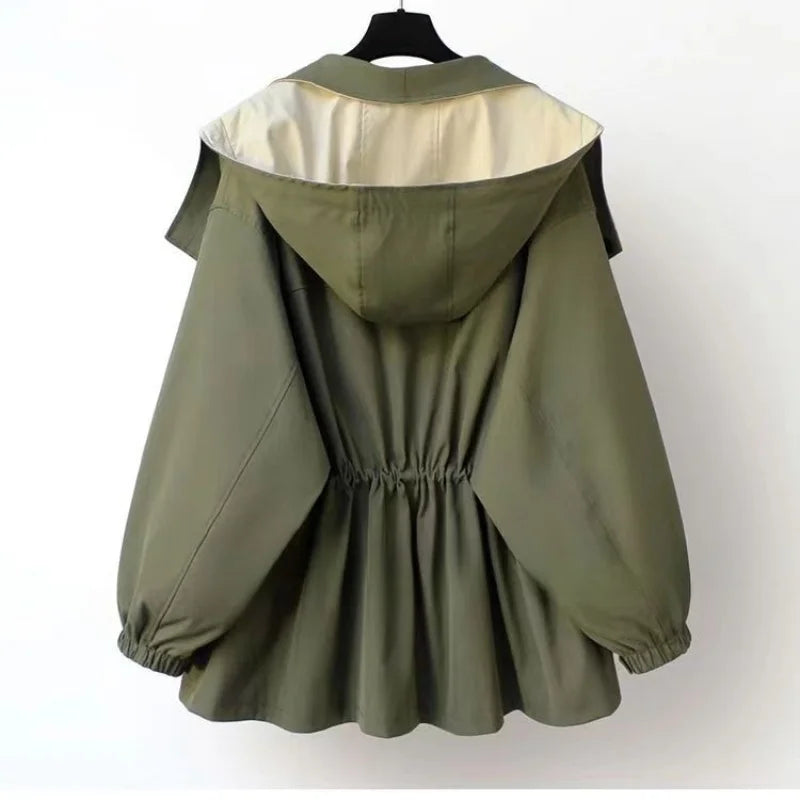 Xandra Trendy Hooded Windbreaker Coat