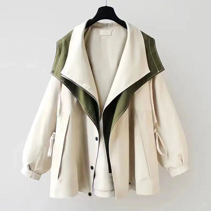 Xandra Trendy Hooded Windbreaker Coat