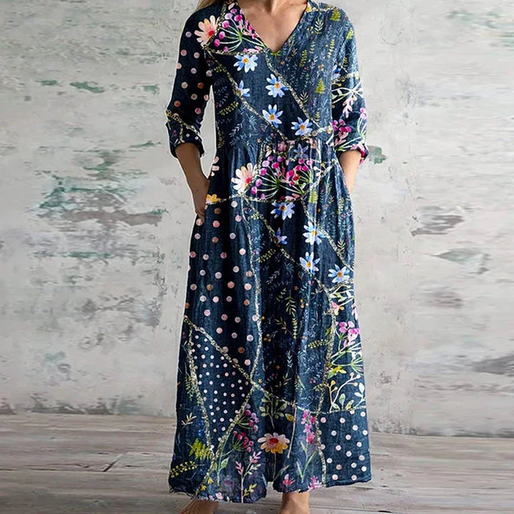 Fiona Floral Linen-Cotton Dress