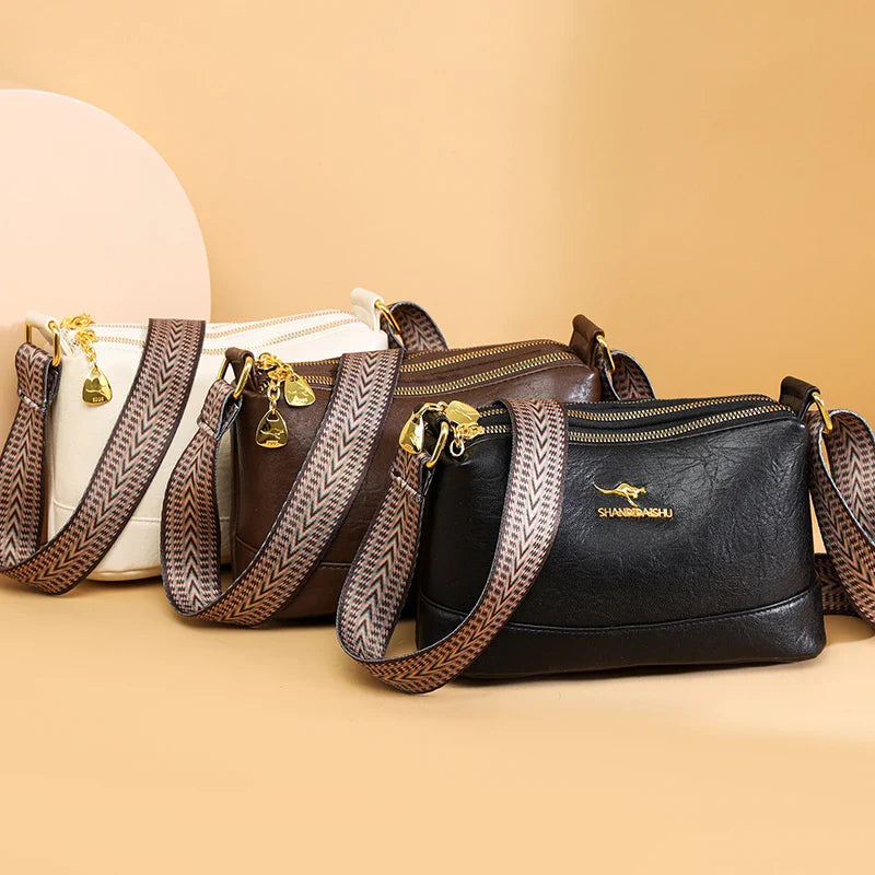 Addison Refined Leather Shoulder Bag