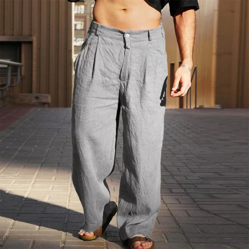 DARIO WIDE-LEG LINEN TROUSERS