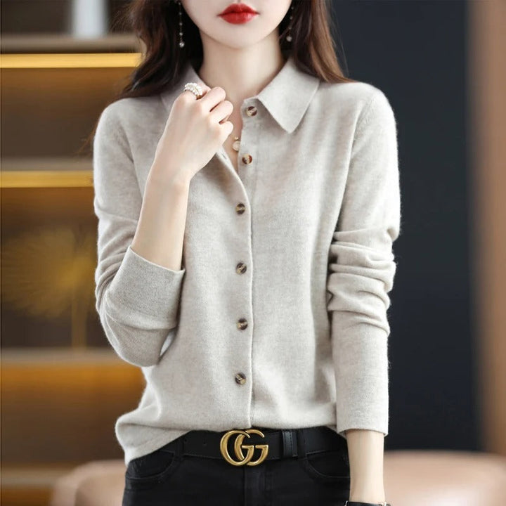 Odelia Cashmere Button-Up Cardigan