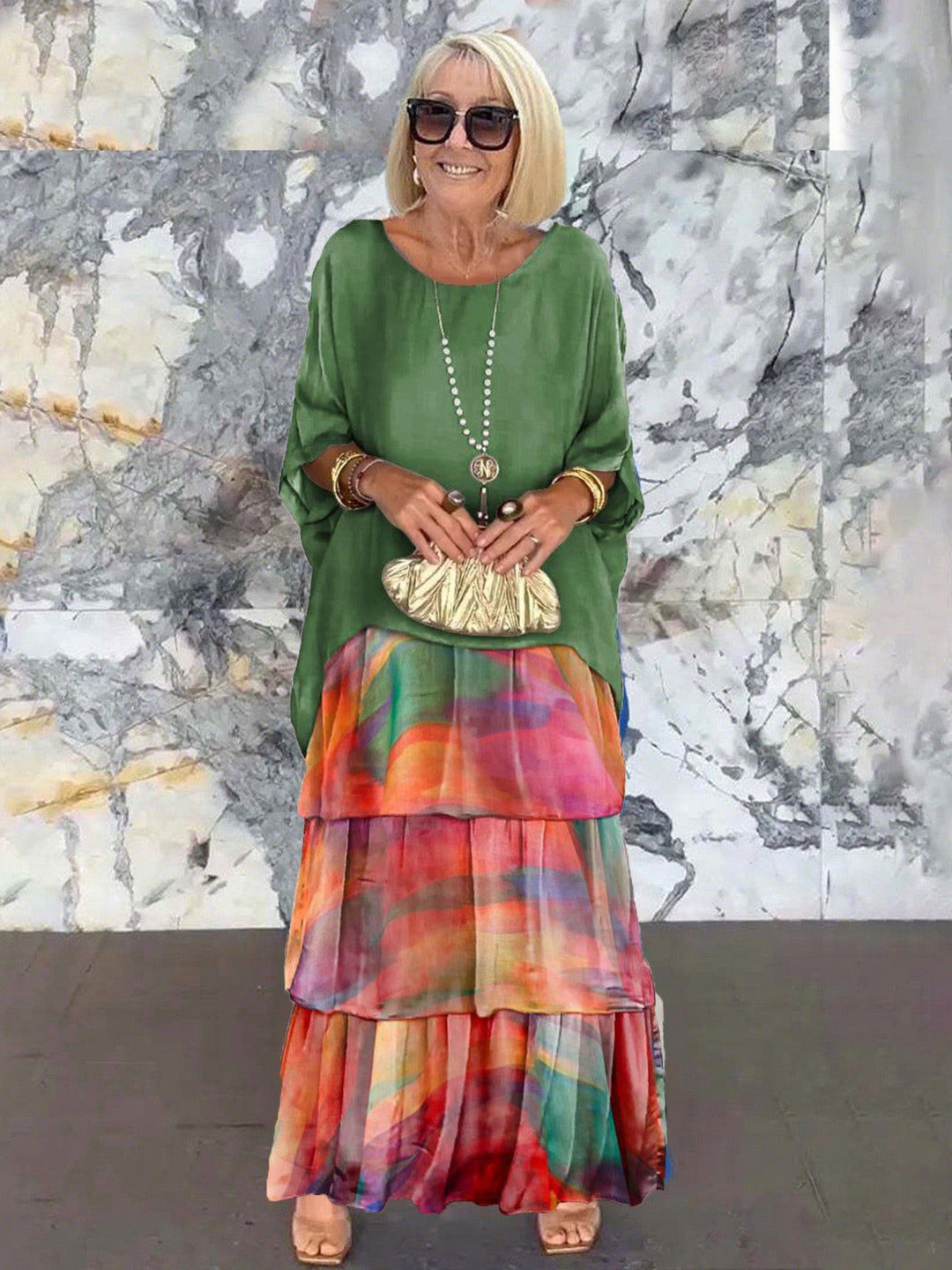 Fiona Gradient Clover Art Print Dress