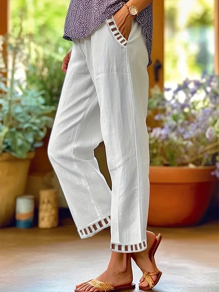 Tracey Contrast Trim Cropped Pants