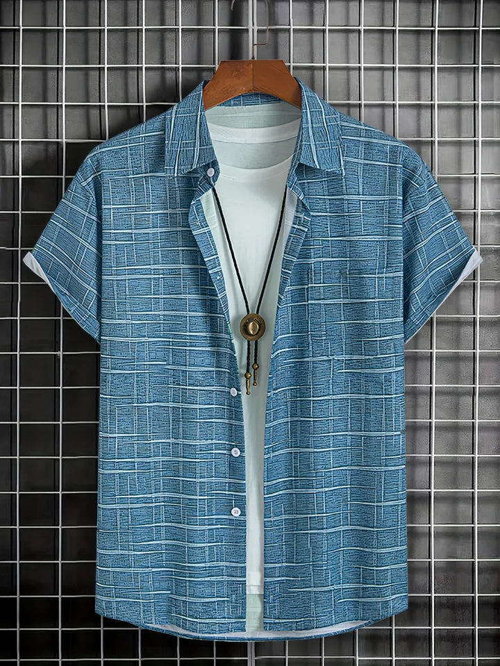 Haroyan Stylish Plaid Stripe Pattern Shirt