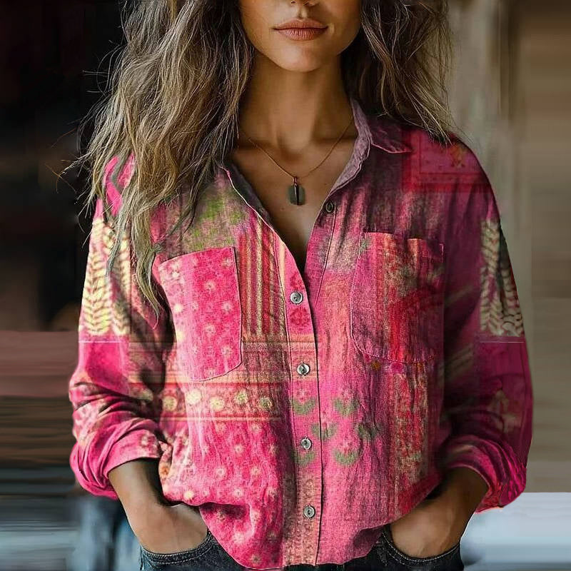 Mira Printed Vintage Blouse