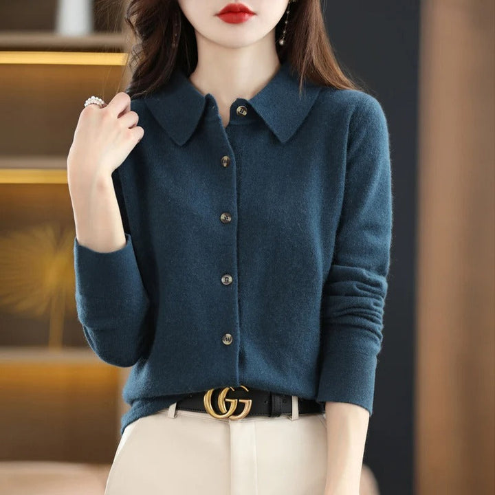Odelia Cashmere Button-Up Cardigan
