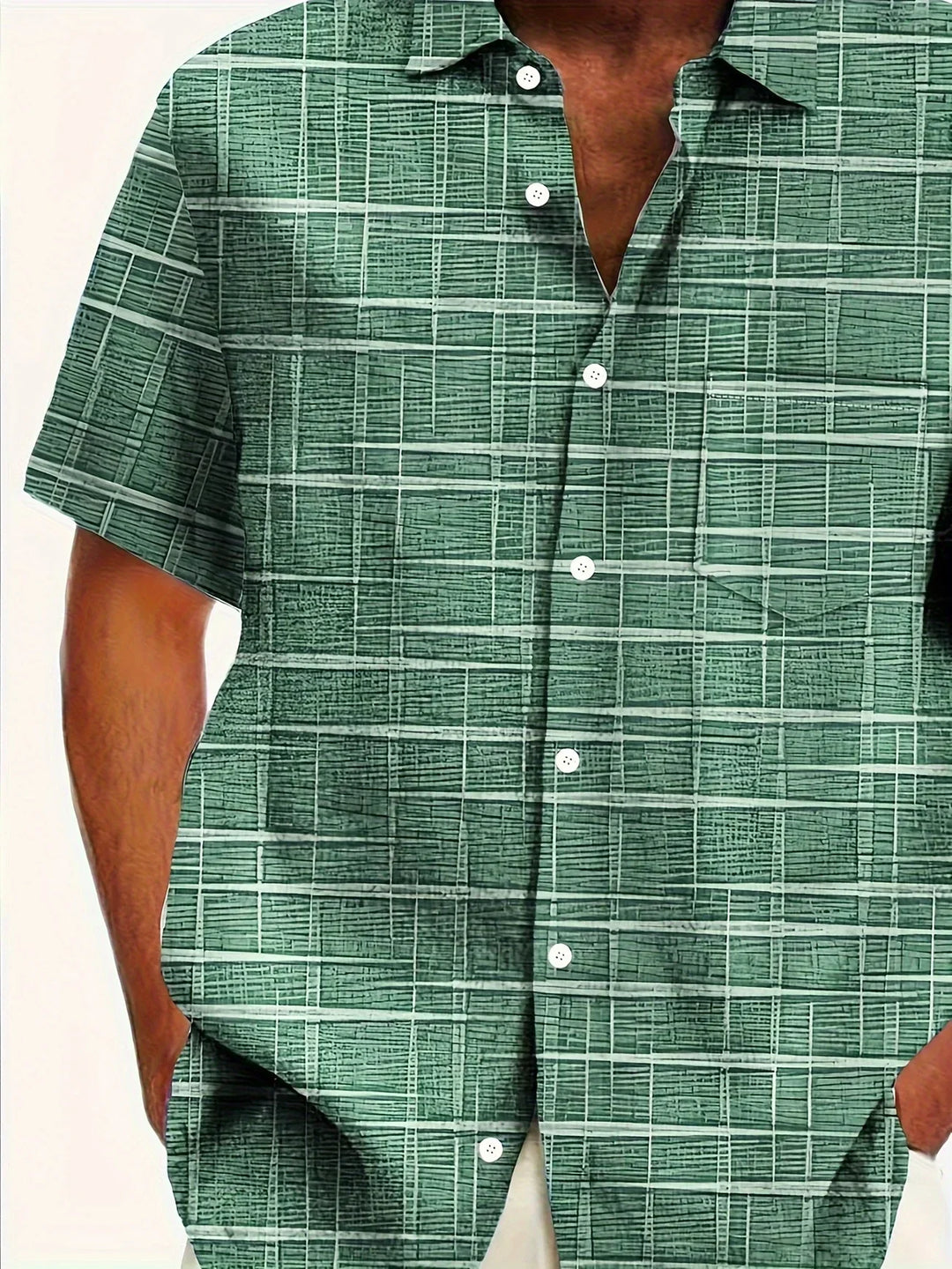 Haroyan Stylish Plaid Stripe Pattern Shirt