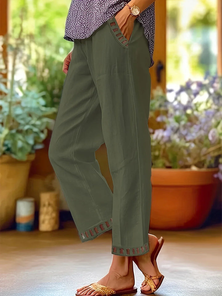 Tracey Contrast Trim Cropped Pants
