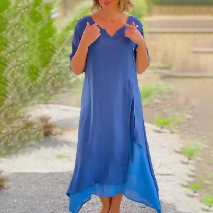 Vanessa Classic Solid Colour Maxi Dress