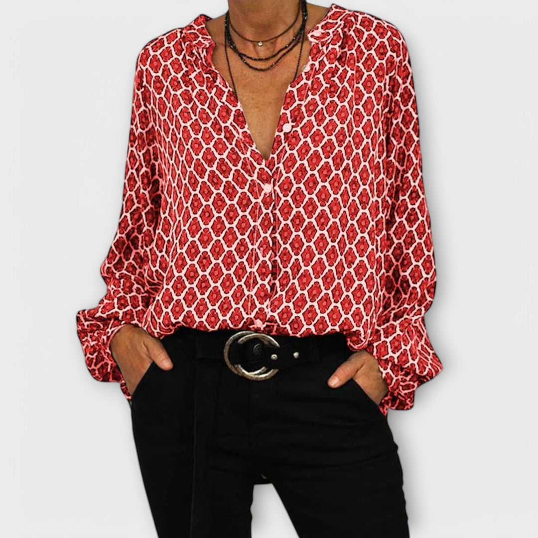 Elegance Flow V-Neck Blouse