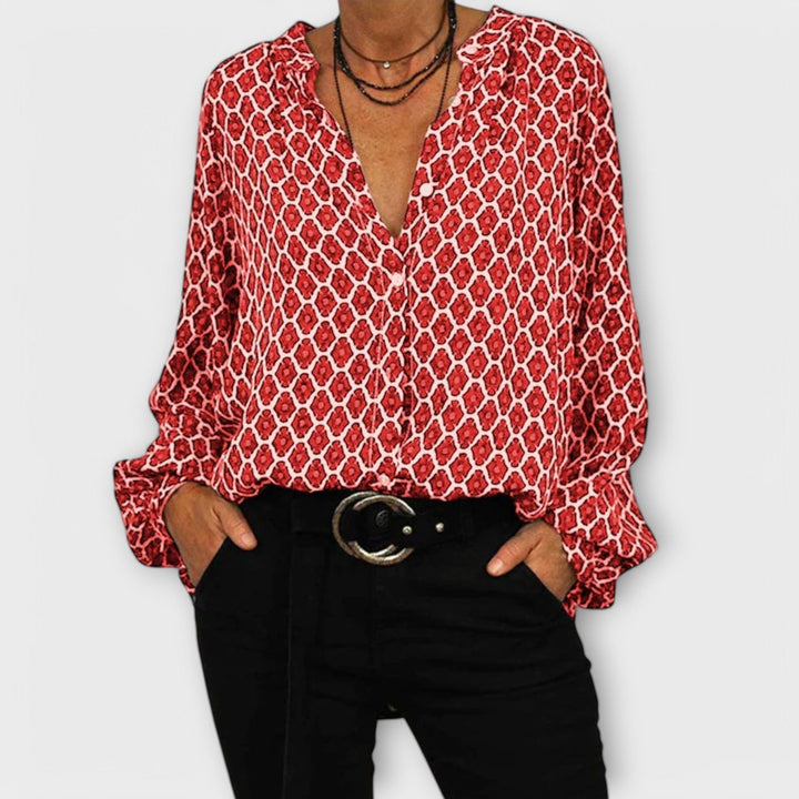 Elegance Flow V-Neck Blouse