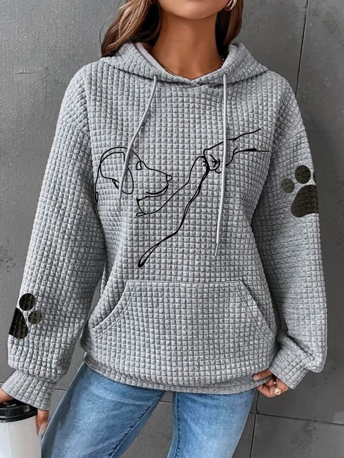 Betsy Paw Print Waffle Hoodie